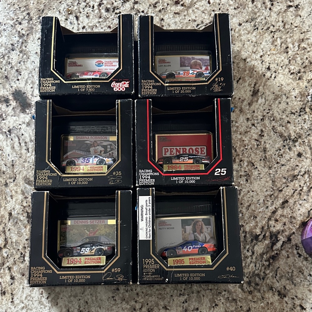 Limited Edition NASCAR Racing Collectible Cars Set (6) vintage 1994/1995